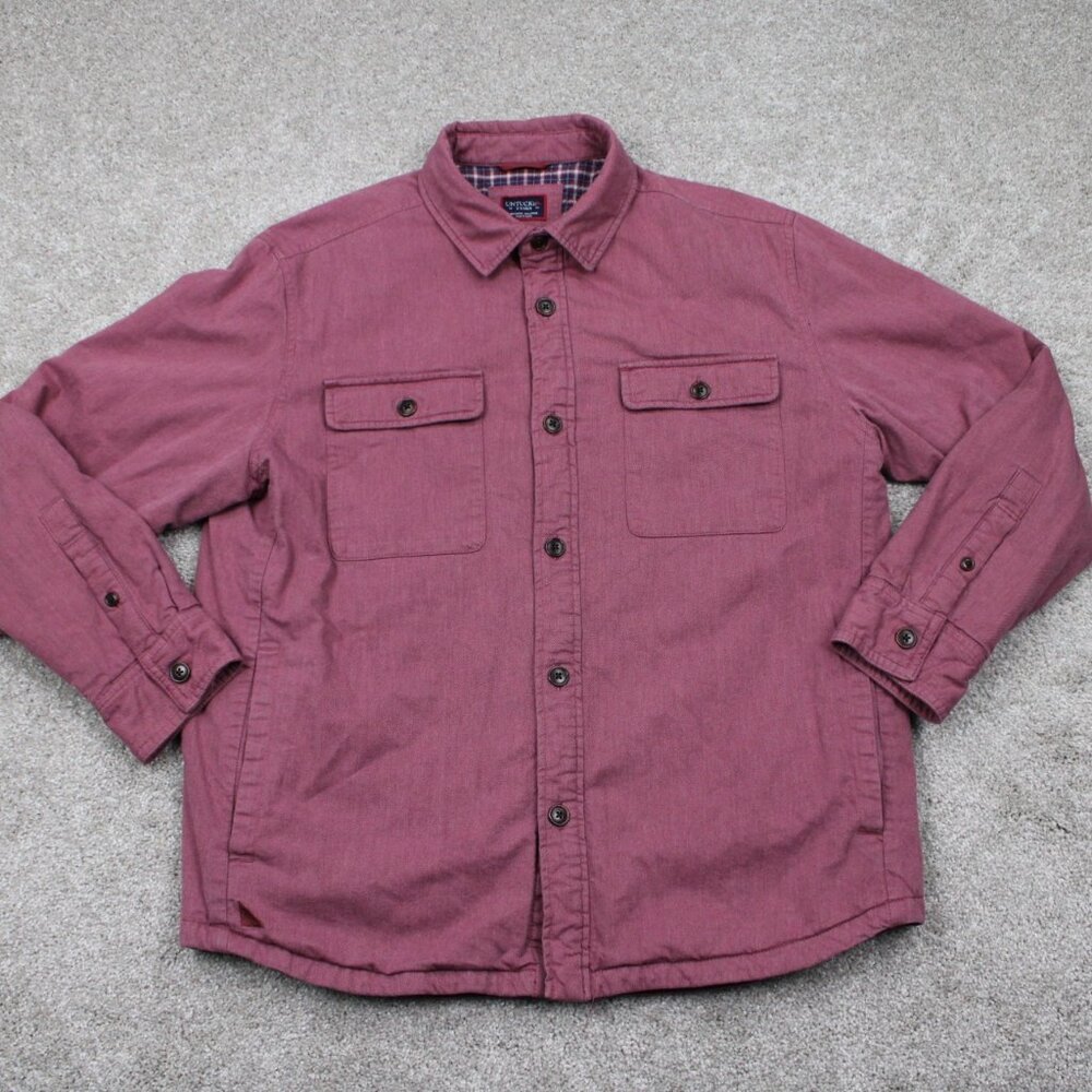 UNTUCKit Ziraldo Jacket Adult XL Red Shacket Flannel Lined Long Sleeve Button Up
